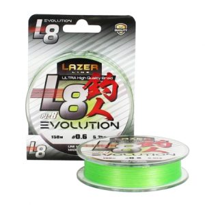 Плетено влакно Lazer PE L8 Evolution Fluo Green 150м