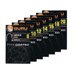 Куки с ухо Guru Super XS Barbless/Eyed