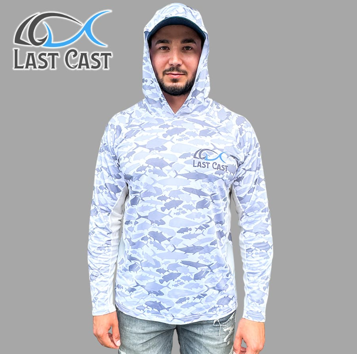 Блуза с UV защита Last Cast Camo Fish Mesh Hoodie
