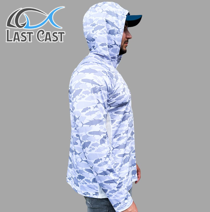 Блуза с UV защита Last Cast Camo Fish Mesh Hoodie - Image 3