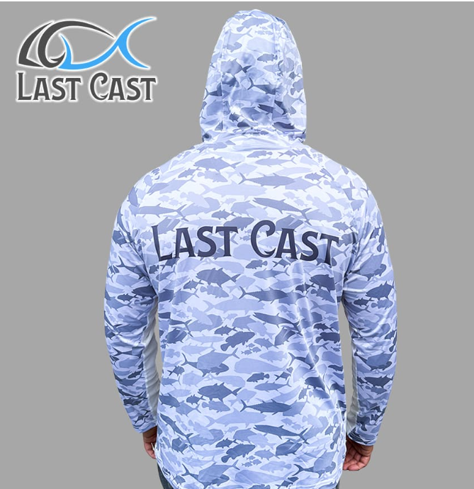 Блуза с UV защита Last Cast Camo Fish Mesh Hoodie - Image 4