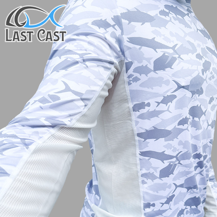 Блуза с UV защита Last Cast Camo Fish Mesh Hoodie - Image 5