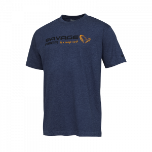 Тениска Savage Gear Signature Logo T-Shirt Blue Melange